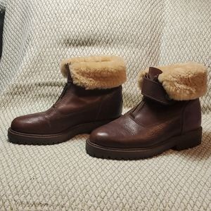 Ralph Lauren brown sherpa line all weather boots 6